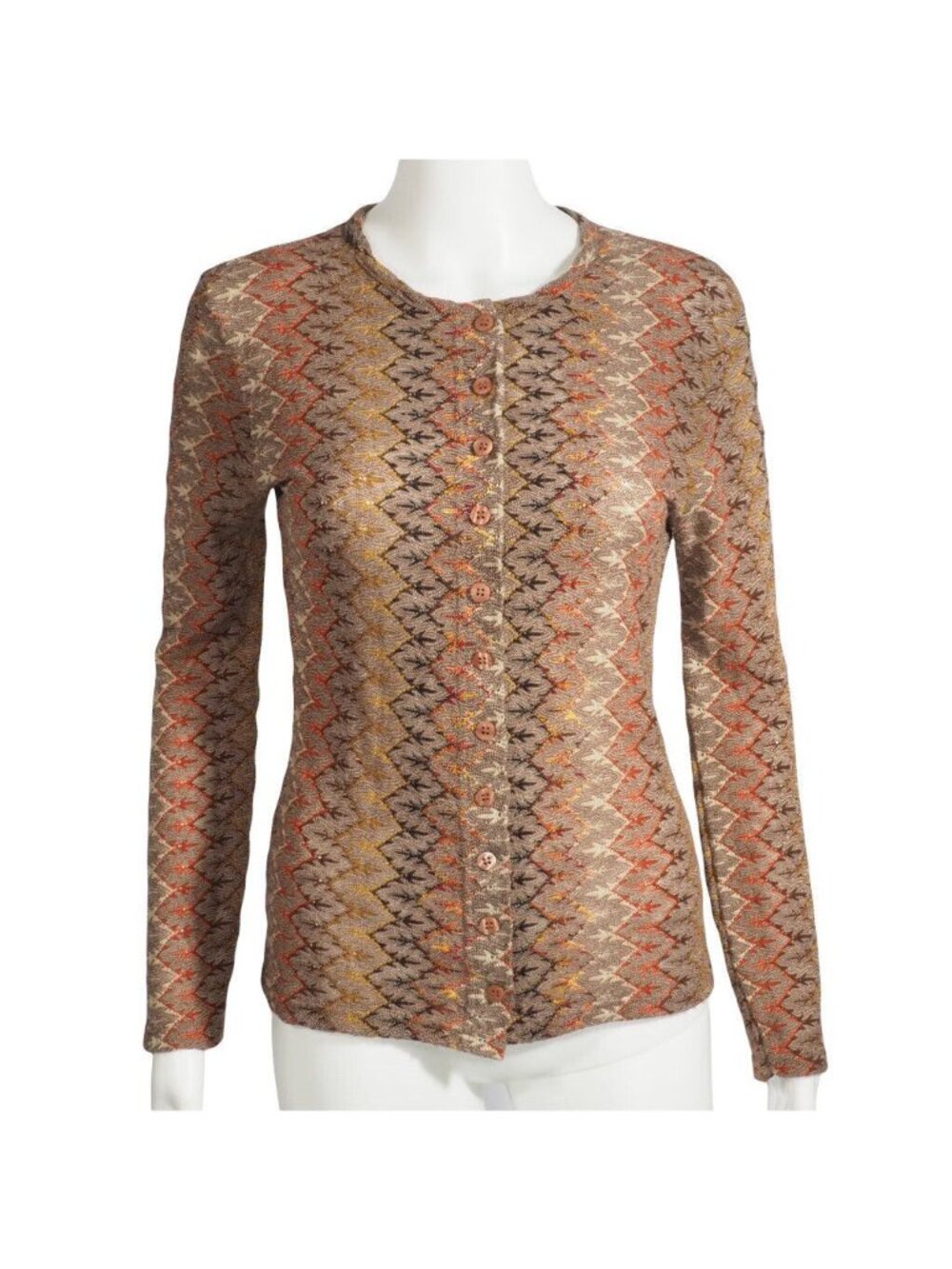 Vintage Italian Women Cardigan M Dossier Siepelunga Fashion Thin Multicolor